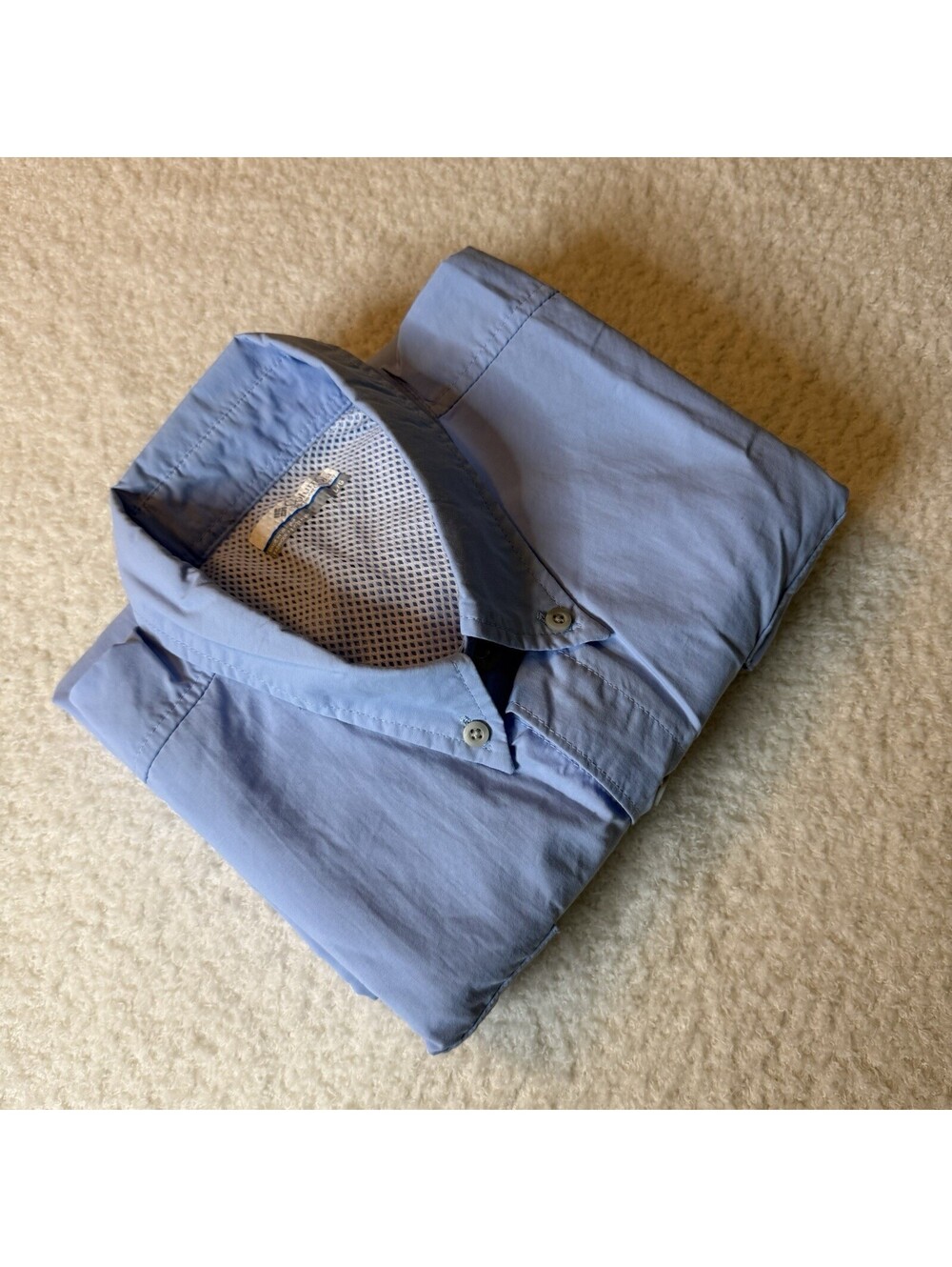 Columbia PFG Men’s Large Blue Omni-Shade Short Sleeve Fishing Shirt Vented